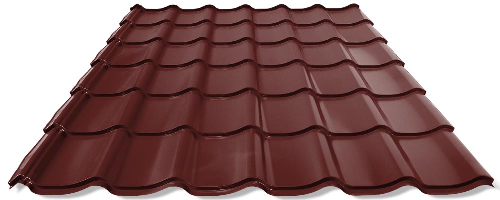 Frankfurter Pfanne rot RAL 8012 Blechziegel Metall-Dachpfanne Solar PV